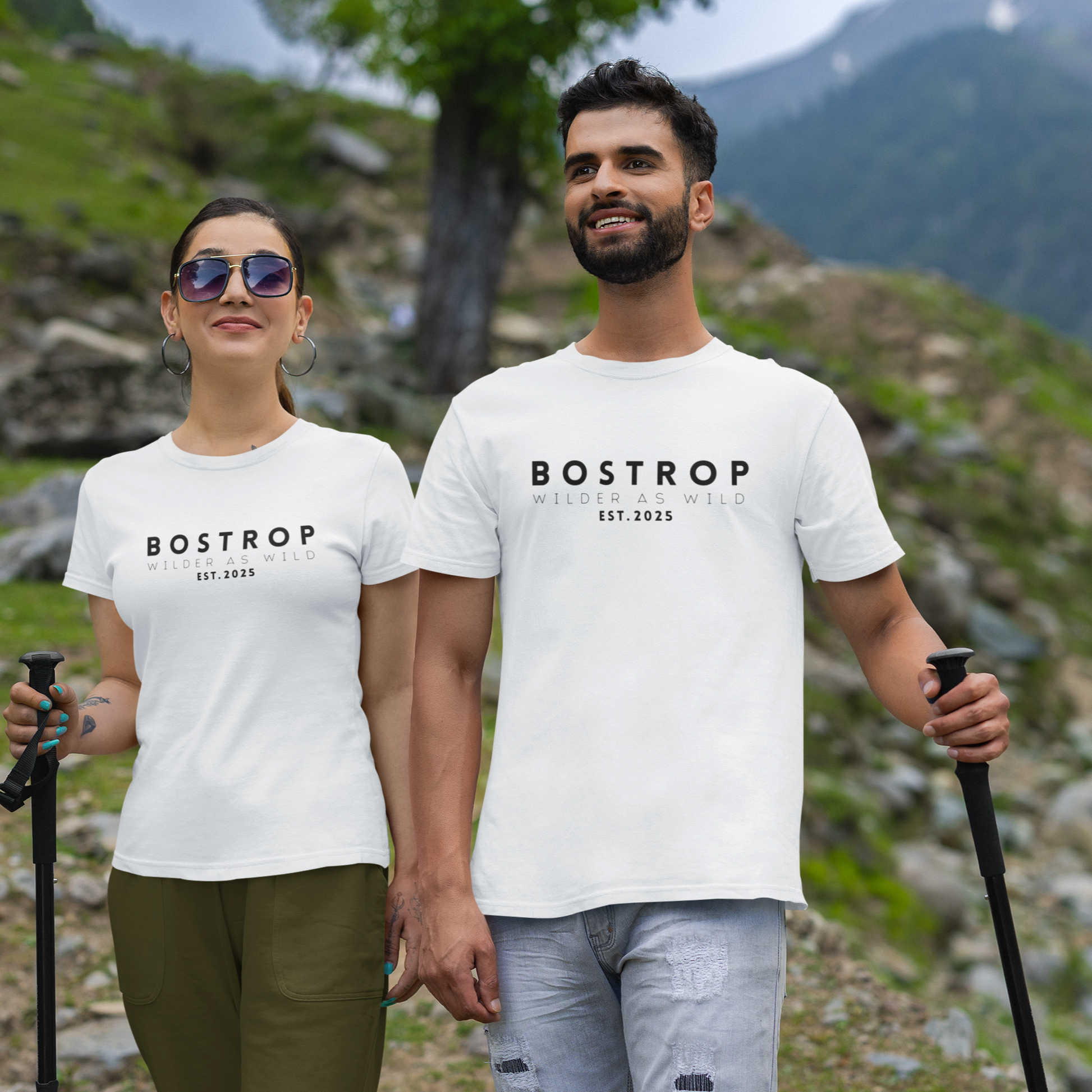 Bostrop Text Logo Unisex T-shirt (White)