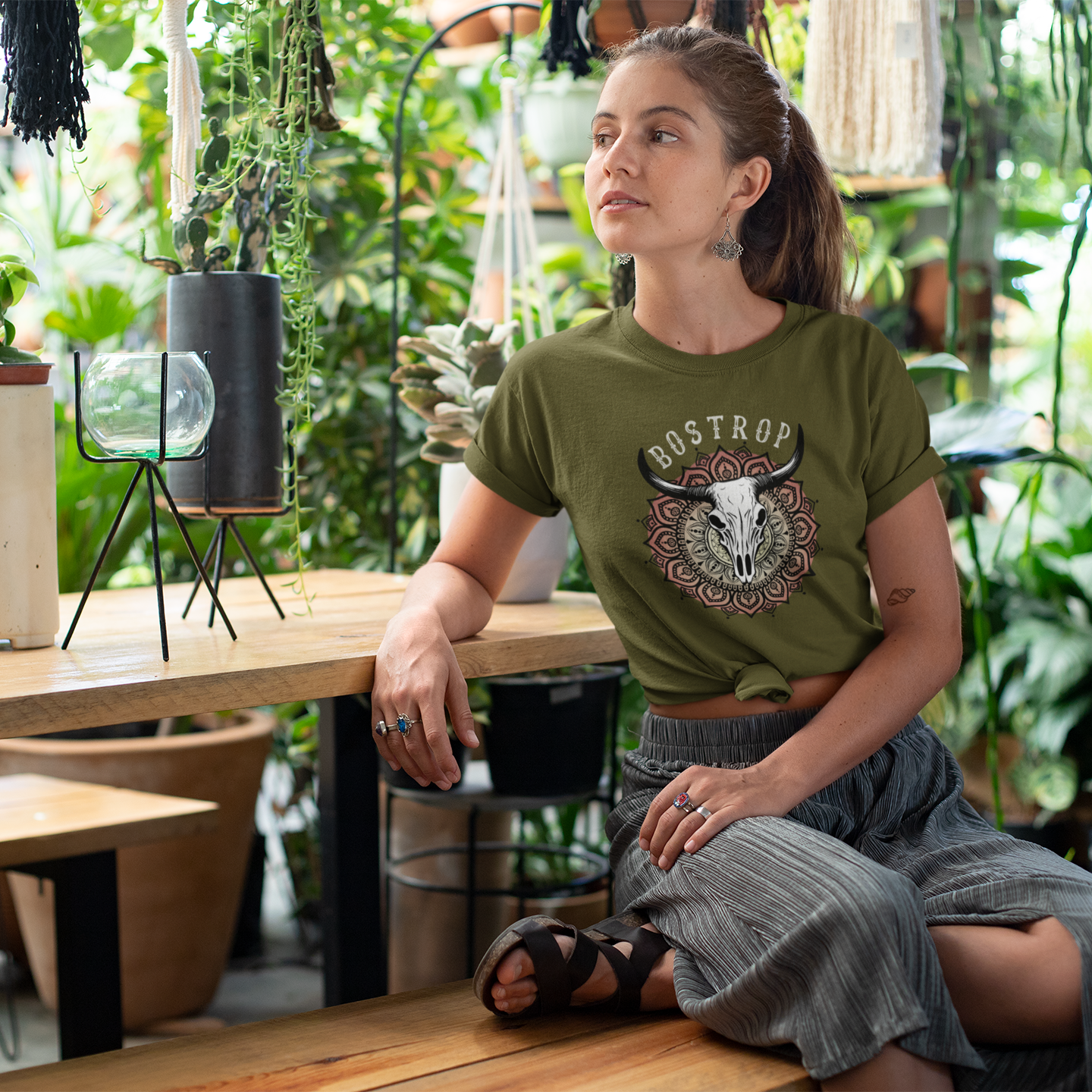 Mandala Skull Unisex Crew Neck T-Shirt