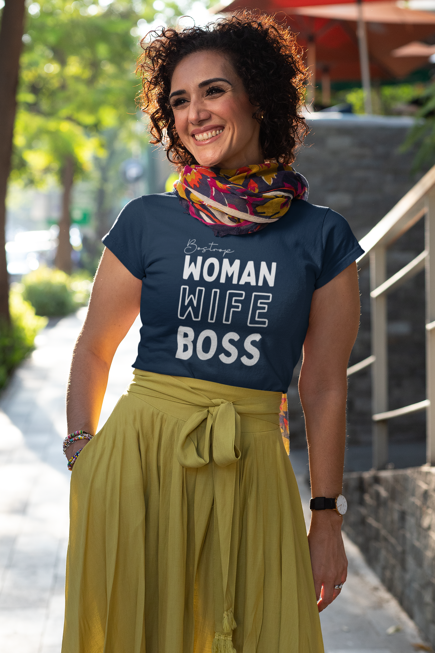Bostrop Woman, Wife, Boss Ladies T-Shirt (Multi-color)