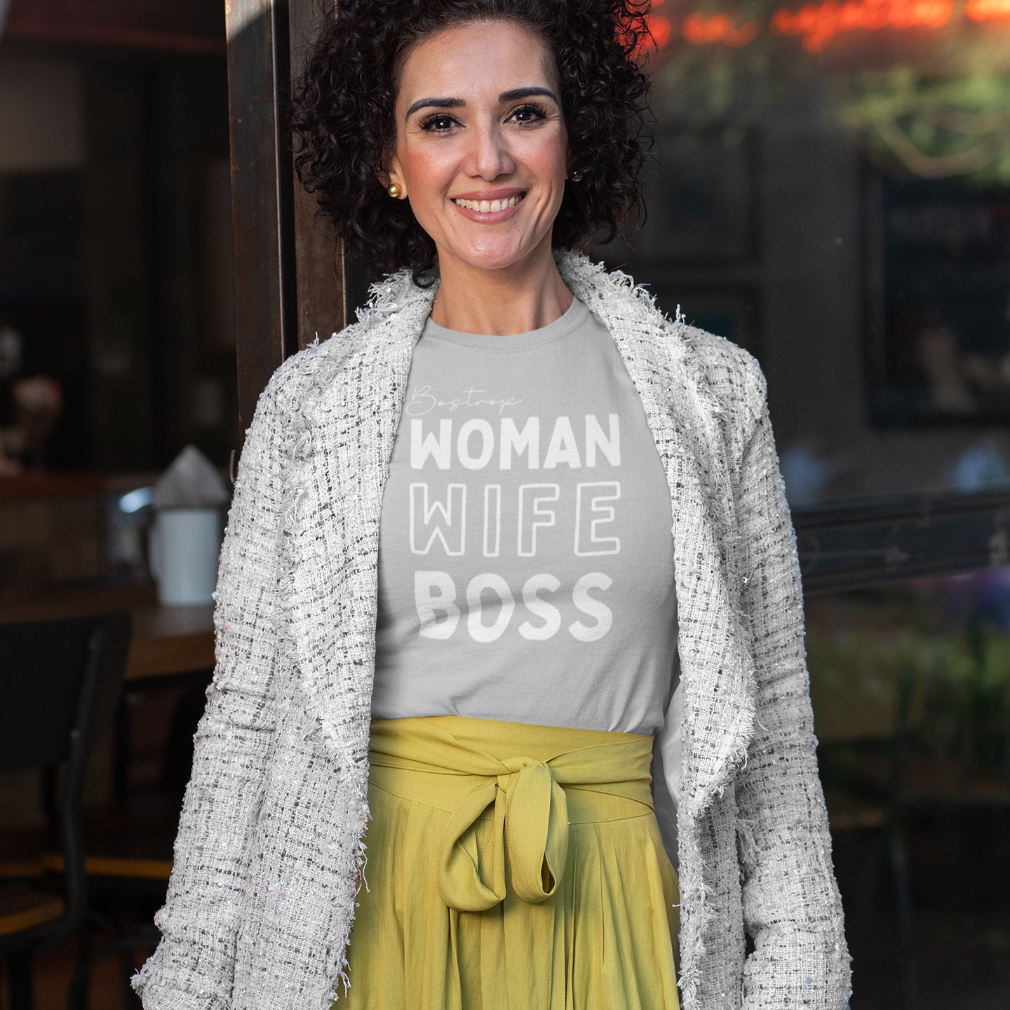 Bostrop Woman, Wife, Boss Ladies Long Sleeve T-shirt (Multi Color)