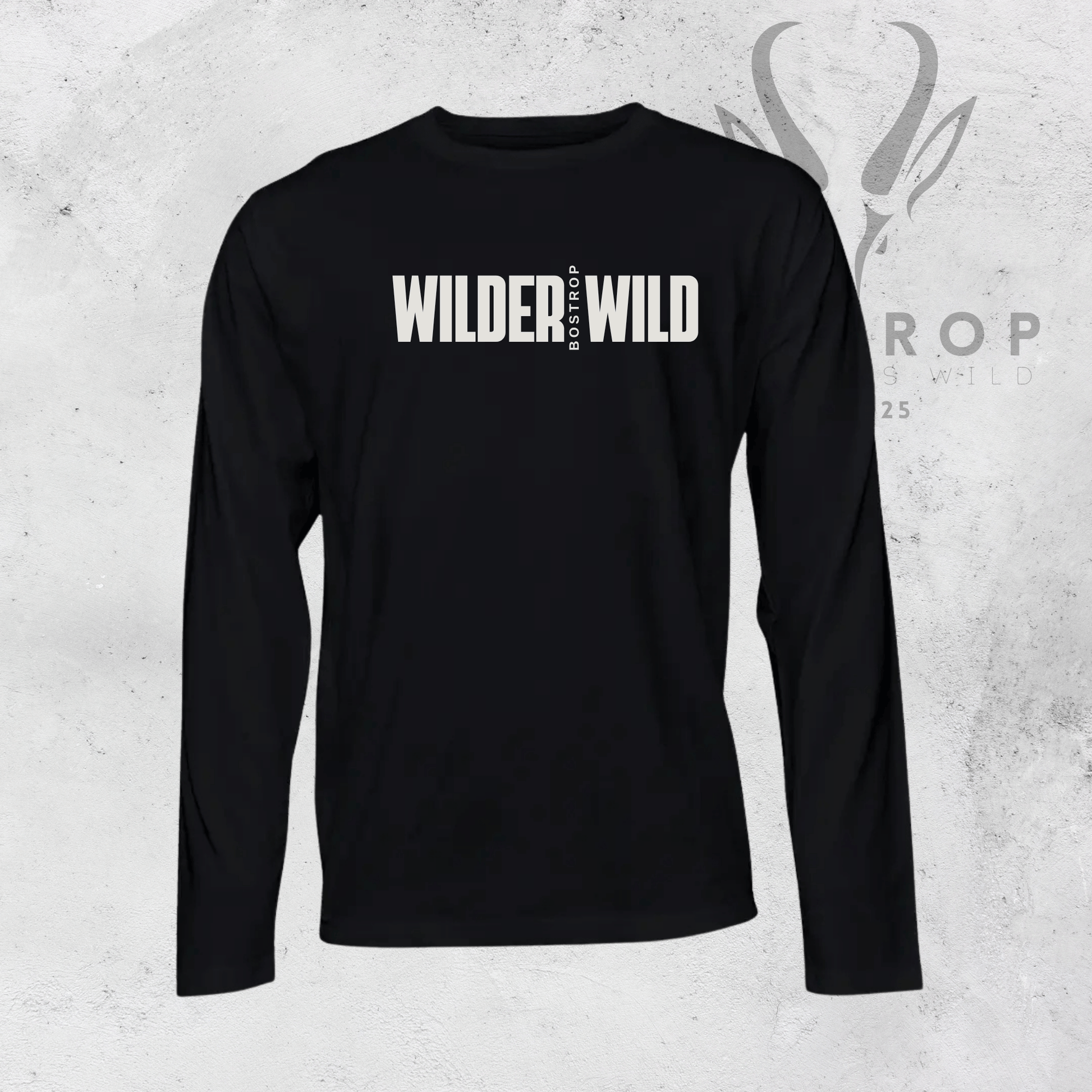 Bostrop Wider as Wild Text Men's Long Sleeve T-shirt (Multi Color)