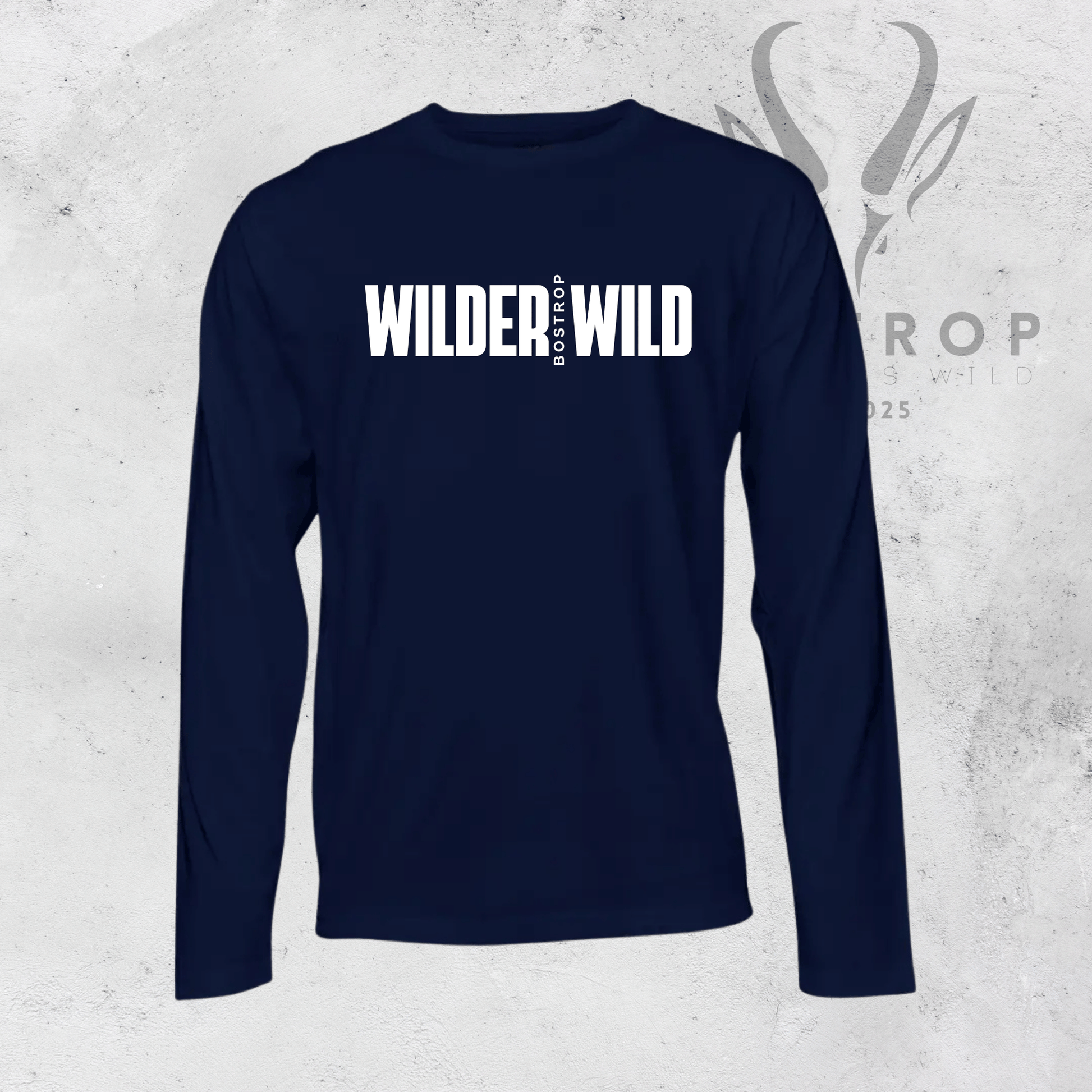 Bostrop Wider as Wild Text Men's Long Sleeve T-shirt (Multi Color)