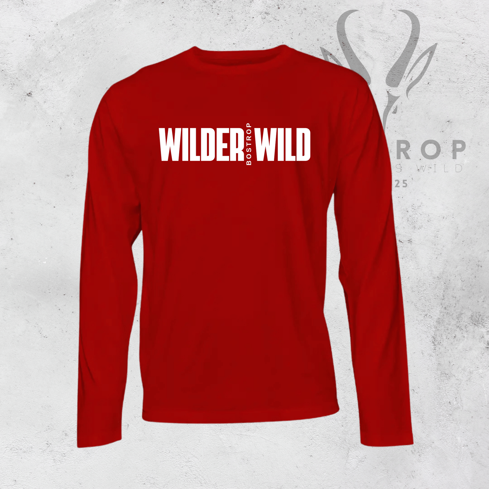 Bostrop Wider as Wild Text Men's Long Sleeve T-shirt (Multi Color)