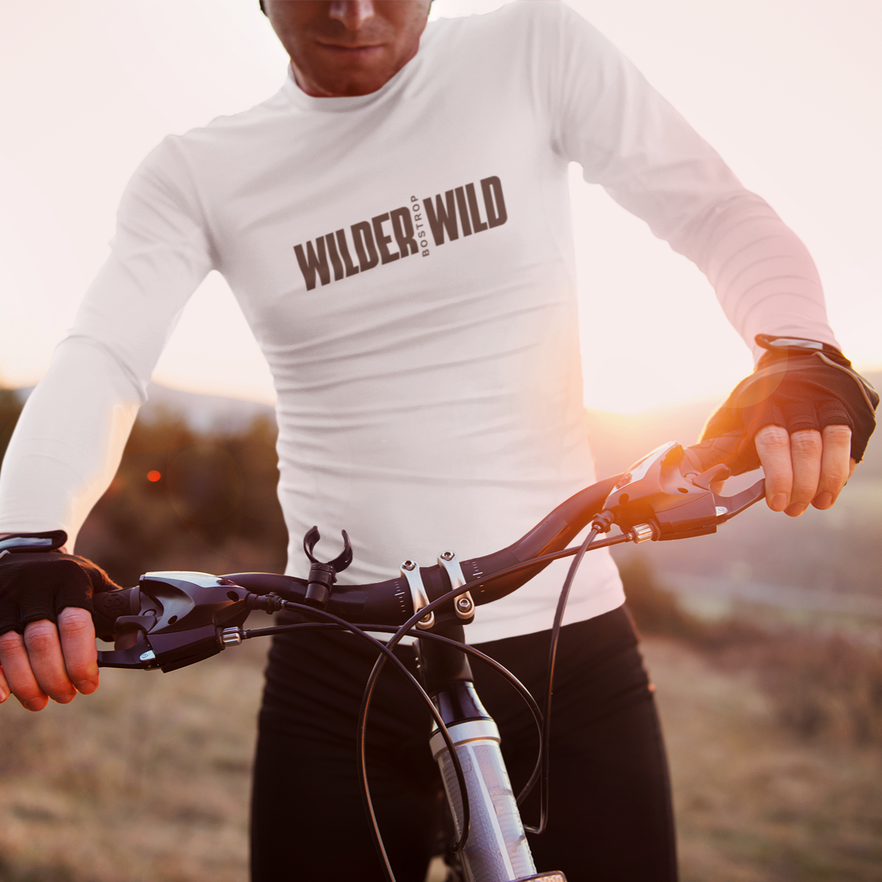 Bostrop Wider as Wild Text Men's Long Sleeve T-shirt (White)